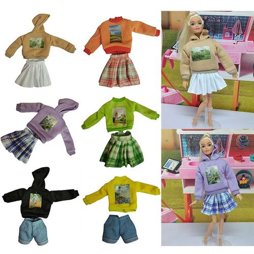 Ensemble de 6 accessoires pour poup¿¿es de 30 cm, v¿ºtements, sweat-shirt d'hiver, chapeau de sport