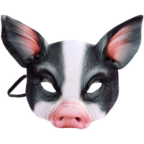 Masque Animal Demi-Visage, Masque De Cochon, Masque D'horreur Pour Halloween