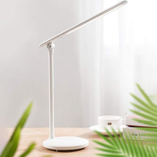 Lampe De Bureau ¿¿ Gradation Infinie Pour La Maison Intelligente Lampe De Lecture Pliante Pour Dortoir, Rechargeable, Pour La Protection Des Yeux Des ¿¿Tudiants Blanche