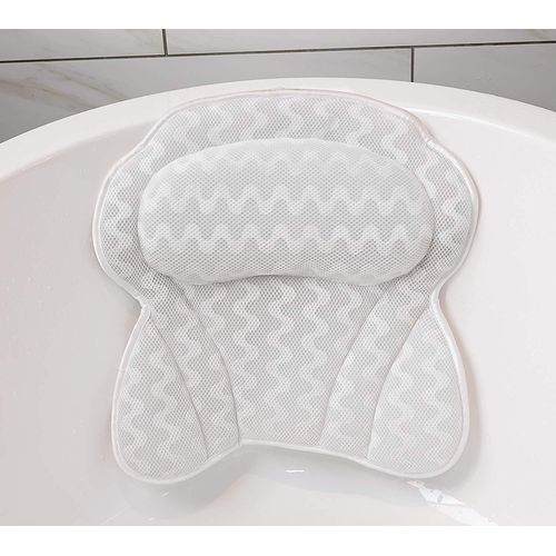 Oreiller De Baignoire ¿¿ Vagues 3d, Tissu En Maille ¿¿Paissie Et ¿¿Largie, Lavable En Machine, Ventouses D'appui-T¿ºte De Salle De Bain