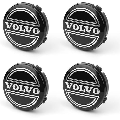 4 Pièces(Noir) Capuchon De Moyeu Volvo, Cache Moyeu 64mm, Abs Enjoliveurs De Voiture En Avec Logo, Fixation Avec Quatre Clips, Adaptée Aux Enjoliveurs Volvo