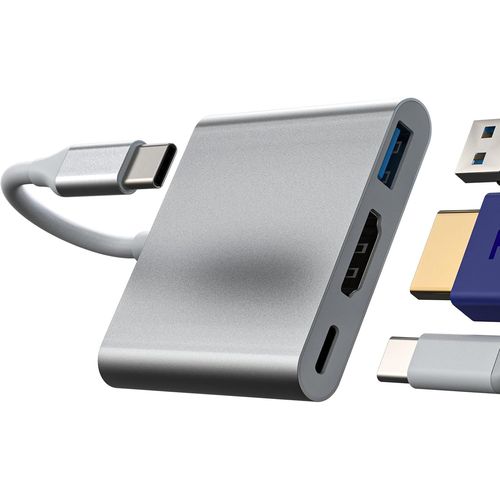 CLOUDDS_Câble Usb C Vers Hdmi Type C Otg 3 En 1 4K Displayport Hub Pour Apple Iphone15 Pro Max Plus Pour Ipad Mac Mini Compatible Avec Samsung Splitter Thunderbolt Jack Rallonge Connecteur Chargeur M