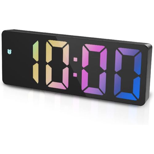 BAERTMY-Dernier Réveil Numérique, Horloge Led, Horloge De Table Électronique Avec Affichage De La Température, Réveil De Voyage, Luminosité Réglable, Affichage 12/24H, Plus Anciens, Couleur