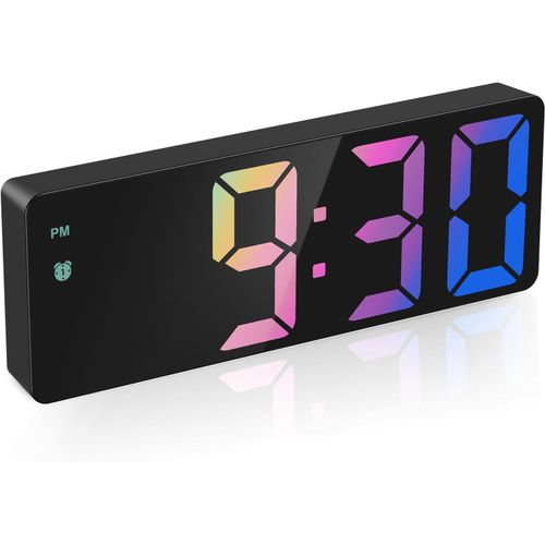 BAERTMY-Réveil Numérique, Horloge De Chevet À Led Avec Activation Vocale Et Tactile, Fonctionne Avec Batterie/Usb, Réveil Numérique Avec Répétition, 3 Niveaux De Luminosité Réglables, Pour La