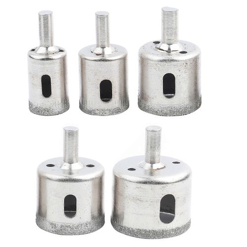 5 pièces de diamant tuile cloche scie cloche forets bits ensemble verre marbre granit ardoise outil de coupe