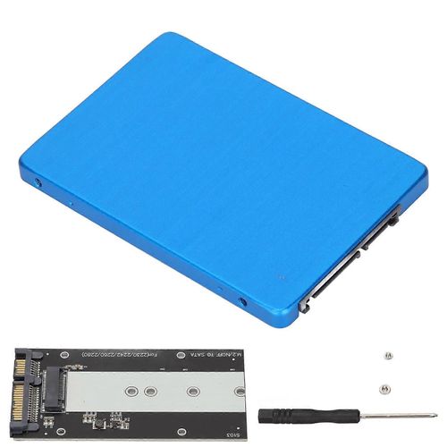 NGFF M.2 vers SATA3.0 Boîtier SSD 6 Gbit/s Haute Dissipation Thermique Ultra Mince 2.5 pouces Boîtier Adaptateur De Disque Dur SSD Bleu