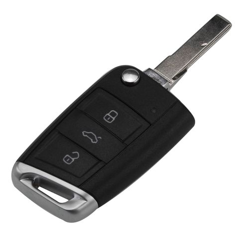 Jingyuqin Coque De Clé De Voiture À Distance Pour Volkswagen Vw Golf 7 Coccinelle Jetta Bora Passat Polo Tiguan 3 Boutons Chrome Hu66 Hu162t - Type C Type Hu66 #B