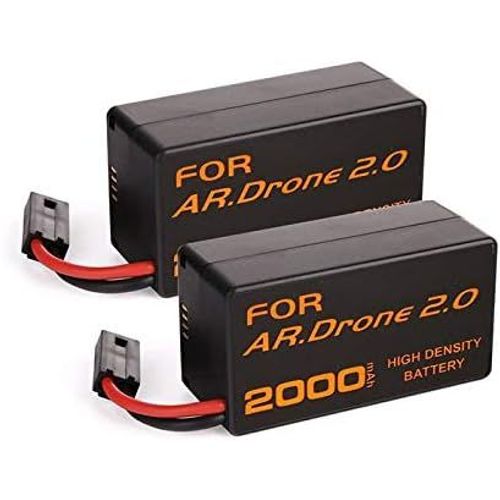 KYAOAYO-Batterie Rechargeable 2000 Mah 11,1 V En Lithium-Ion Polymer Pour Parrot Ar.Drone 2.0 Quadricoptère Télécommandé (2 Pcs)
