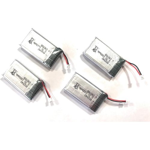 KYAOAYO-Ensemble De 4 Batteries Au Lithium Rechargeables 3.7V 1000Mah 802540 | Avec Carte Protectrice | Pour Esp32, Arduino, Nodemcu, Modélisme, Argenté | 26X44X9 Mm - 16,40 G
