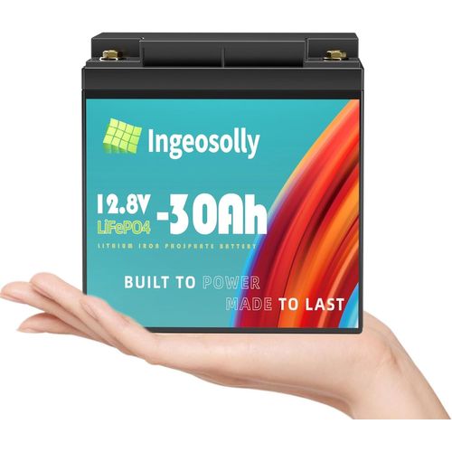 Kyaoayo-12v 30ah Lifepo4 Batterie Au Lithium À Cycle Profond, 384w Puissance De Charge 4000 + Batterie Au Lithium Au Phosphate De Fer À Cycle Profond Pour Camping - Car, Scooter Pour Enfants