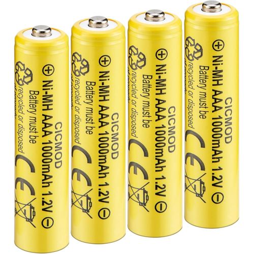 Kyaoayo-Piles Rechargeables Ni-Mh Aaa 1000mah, Hr03 1.2v Haute Capacité, Aaa Batterie Rechargeables, Lot De 4 Pour Produits Solaires, Électroniques Quotidiens