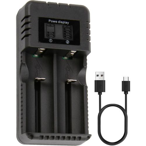 KYAOAYO-Chargeur Intelligente De Piles À Double Slot Avec Écran Lcd Recharge Batterie Avec Usb Charge Rapide Pour Cigarette Electronique Pour Rechargeable Batteries Li-Ion 3,7V 26650 18650 14500 1634