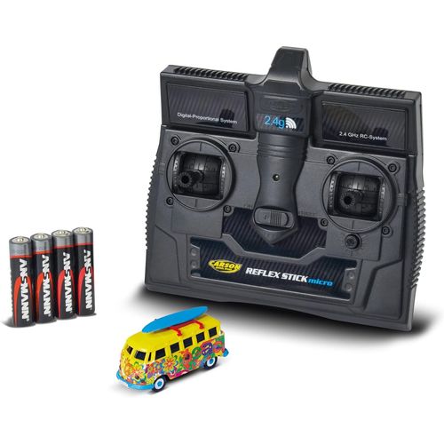 500504150 1:87 Vw T1 Bus Flower Power 100% Rtr-Modle Prt  Rouler,Tlcommande De 2,4 Ghz Avec Port De Charge,Avec 4xaaa Piles D'metteur,Avec clairage Led,Mode DEmploi