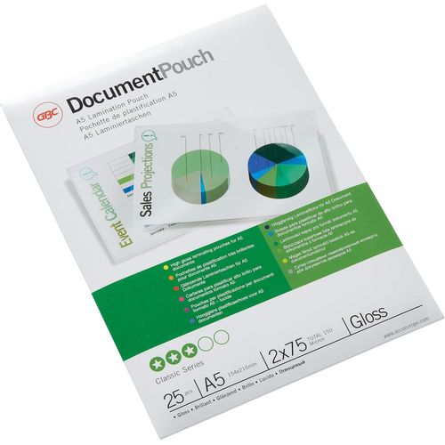 KYAOAYO-3740483 Pack De 25 Pochettes Brillantes Pour Document A5 2 X 75 Microns