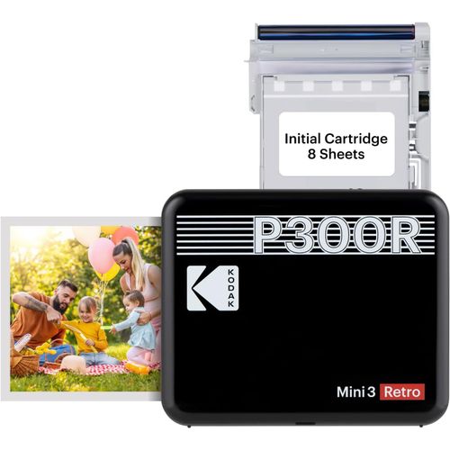 KYAOAYO-Mini 3 Retro 4Pass Imprimante Photo Portable (7,6X7,6Cm) - Noir, 3 * 3