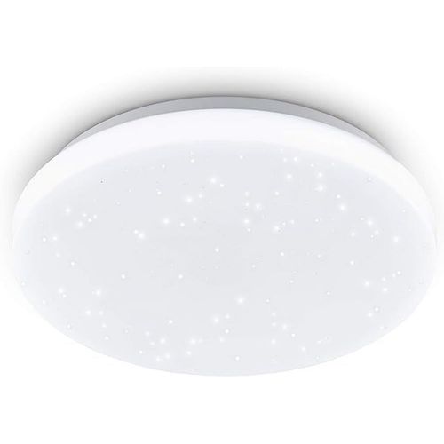 KYAOAYO-Plafonnier Pogliola-S, Ø 26 Cm, Applique Murale À Effet Cristal En Acier Et En Plastique Blanc, Lampe De Plafond Pour Salon, Cuisine, Bureau Et Couloir
