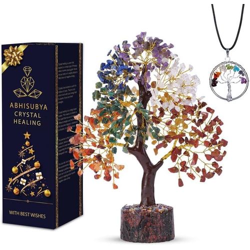 Kyaoayo-Arbre De Vie - Pierre De Guérison - Cristaux Et Pierres Précieuses - Feng Shui - Accessoires De Décoration Intérieure - Cadeaux Bonne Chance (7 Chakras)