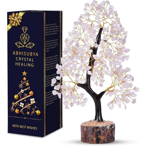 Kyaoayo-Arbre De Vie - Pierre De Guérison - Cristaux Et Pierres Précieuses - Feng Shui - Accessoires De Décoration Intérieure - Cadeaux Bonne Chance (Quartz Rose)