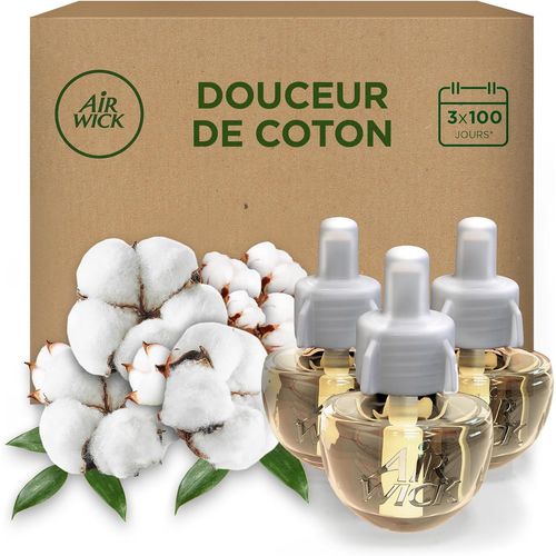 KYAOAYO-Desodorisant Maison Recharge Diffuseur Electrique Douceur De Coton - 3 X 19 Ml
