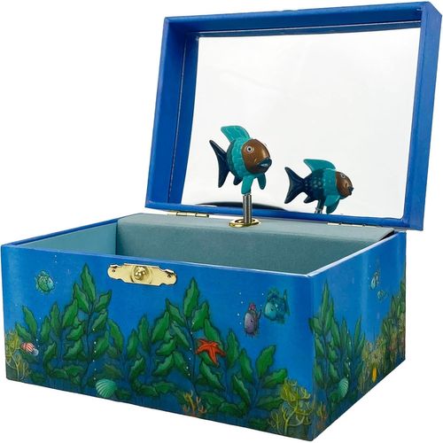 KYAOAYO-Poisson Arc En Ciel. - Boîte À Trésors & Bijoux Musicale - Idéal Cadeau Enfant - Phosphorescent - Brille Dans La Nuit - Musique Elfen Lied - Colori Bleu Nuit