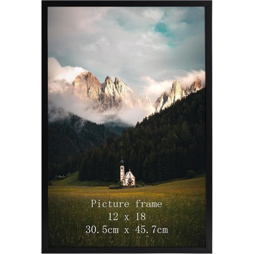 KYAOAYO-Cadre 30X45 Cm Noir Brillant, Cadre Photo Poster 30X45 Cm En Pvc, Pour ?uvres D'Art, Affiches, Certificats Et Albums De Famille - 1 Pièces, Pour Montage Mural Uniquement