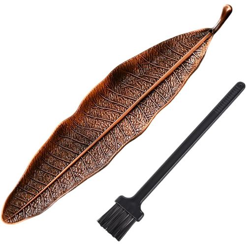 KYAOAYO-1 Pièces De Bronze Porte-Encens Feuilles De Métal, Brûleur D'Encens Ash Catcher,Pour Bâtons D'Encens, Utilisation À La Maison, Au Bureau, Au Yoga, À La Méditation