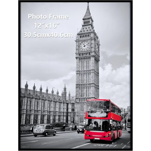 KYAOAYO-Cadre 30 X 40 Noir Brillant, Cadre Photo Poster 30X40 Cm En Pvc, Pour ?uvres D'Art, Affiches, Certificats Et Albums De Famille - 1 Pièces, Pour Montage Mural Uniquement