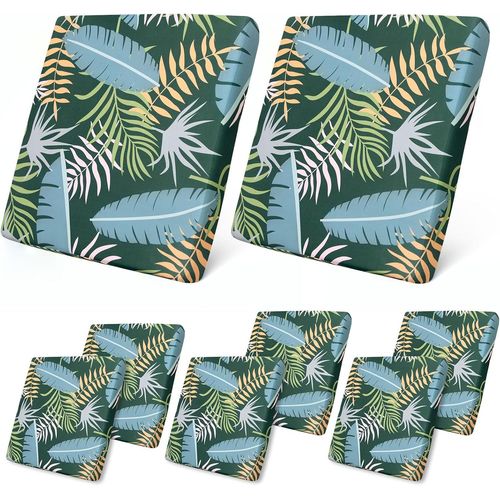 Kyaoayo-Lot De 8 Housses De Coussin De Canapé D'extérieur Extensibles Pour Coussins De Meubles De Terrasse, Housses De Canapé Souples, Housses De Siège Flexibles Et Protections De Cha Durables