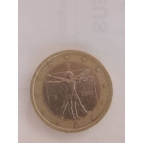 Pièce 1€ Italie 2002, Homme De Vitruve Lettre R