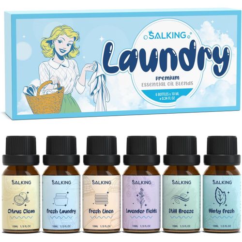 Kyaoayo-Lessive Huiles Essentielles, 6x10ml Huile Essentielle Pour Diffuseurs, Humidificateurs, Mas , Agrumes Propres, Blanchisserie Fraîche, Linge Frais, Champs De Lavande, Br , Menthe Fraîche 
