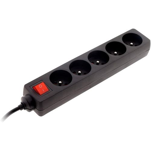 KYAOAYO-Bloc 5 Pr s 16A 2P+T Avec Interrupteur - Multipr Compacte Pour Appareils Électriques Et Luminaires - Sécurité Enfant - Câble Ho5Vv-F 3G1Mm² - Noir - 1M