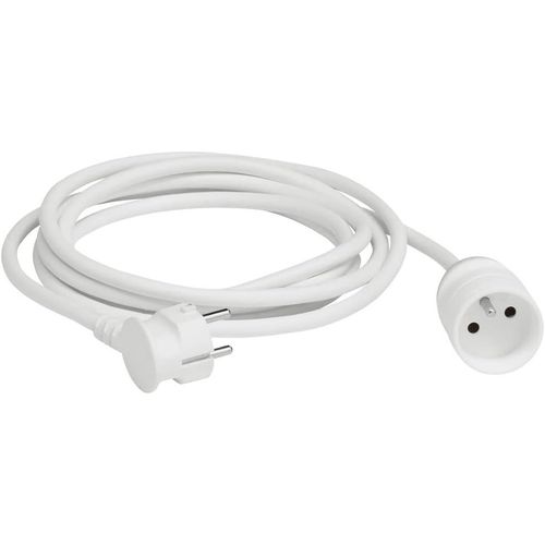 KYAOAYO-Rallonge Electrique 2P +T Avec Eclipses De Protection - 1 Fiche Mâle + 1 Fiche Femelle - Longueur 3 Mètres - Blanc
