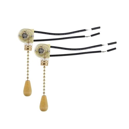Kyaoayo-Interrupteur À Tirette, Interrupteur À Tirette De Ventilateur, Mur Lampe Tirer Interrupteur, Pour Applique Murale À Led, Ventilateur De Plafond, Eclairage De Salle, 2 Pcs