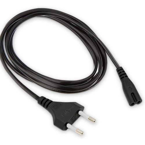 Kyaoayo-Câble D'alimentation Universel 2 Pôles, Pr Secteur Eu Type C Vers Pr Double Femelle Type C7 - Pour Tv, Console De Jeux, Lecteur Dvd-Blu-Ray, Ps3, Ps4, Ps5, Xbox ¿ 1,80m - Noir
