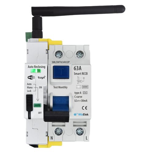 KYAOAYO-Interrupteur Différentiel Monophasé 30Ma Type A & Ac 63A 14Kw - Réarmement Automatique - Fonctionnement Manuel Et Programmation On/Off Heure/Jour Via App Tuya Wi-Fi - Certifié Rccb En 61008-1