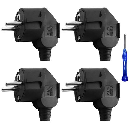 KYAOAYO-4 Pièces Pr Electrique, 250 V Fiche Electrique, 16A Fiche De Contact De Protection, Fiche Avec Tournevis, M À La Terre Contact Fiche Pour U Intérieur Noir