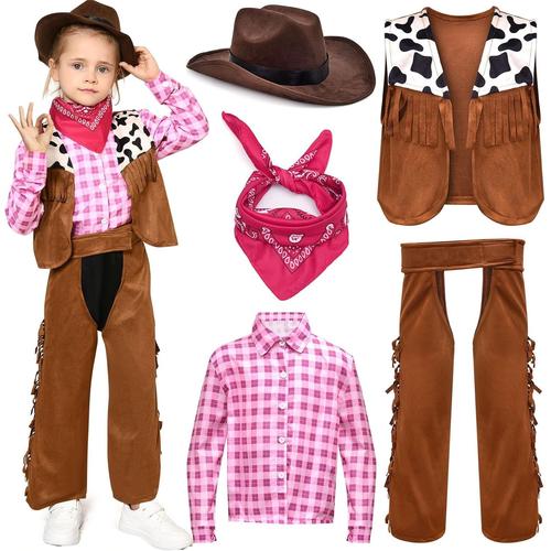 Acheter Costume de Cowboy occidental pour enfants garçons, gilet, chapeau,  casquette avec foulard bandana, ensemble d'accessoires de déguisement de  fête Cosplay d'halloween pour enfants