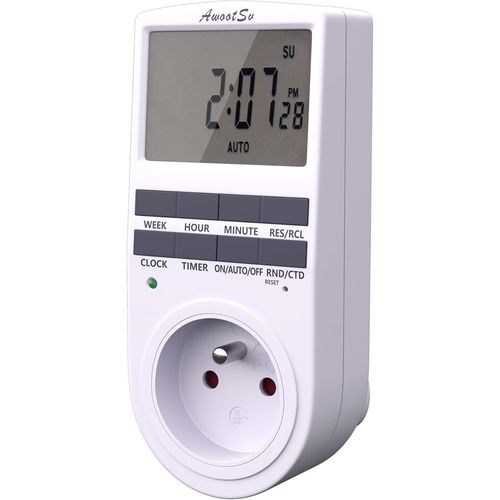 KYAOAYO-Programmateur Pr Électrique Et Digitale, With Lcd Écran Avec Compte À Rebours Minuterie Numérique Journalier/Hebdomadaire Programmateur Pr 18 Programmes (1 Pack)