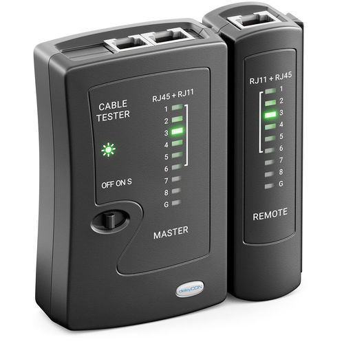 KYAOAYO-Testeur De Câble Réseau Rj11 Rj12 Rj45 Isdn Lan - Pour Câbles Patch Cat6 Cat7 Cat8 - Testeur De Cordon Et Câblage - Noir