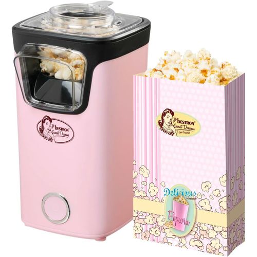 KYAOAYO-Machine A Pop Corn, Popcorn Machine Avec Technologie D'Air Chaud, Inclut 10 Sacs ¿¿ Popcorn & Une Tasse ¿¿ Mesurer Int¿¿gr¿¿e, Collection Sweet Dreams, Couleur Rose