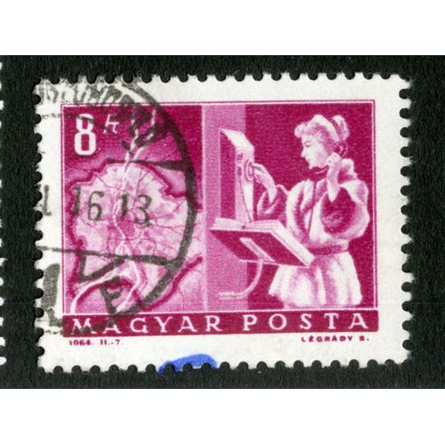 Timbre Oblitéré Magyar Posta, 1964, 8 Ft