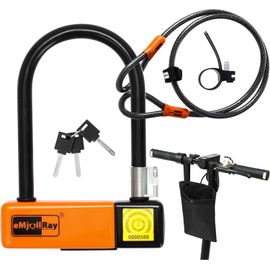 Kyaoayo-Antivol En U Pour Scooter Électrique Avec Câble, Antivol Robuste Pour Vélo, Câble De Sécurité De 10 Mm X 4 Pieds De Longueur Avec Support De Montage, Vélo Pliant, Scooter Électrique