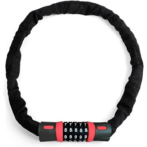 Kyaoayo-Cadenas À Chaîne Pour Bicyclette Cadenas À Combinaison, 6 Mm, Code À 5 Chiffres Haute Sécurité, 100 Cm Cadenas À Chaîne Pour Bicyclette Cadenas Pour Bicyclette E-Bike Scooter Grill