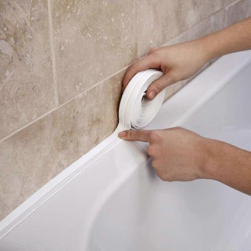 Ruban de calfeutrage décoratif autocollant en polyéthylène, pour évier de cuisine, toilettes, salle de bain, baignoire, sol, mur, protection des bords, blanc, longueur : 10,5 F