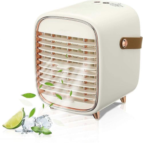 Climatiseur portable, refroidisseur d'air à 3 vitesses, ventilateur de refroidissement avec fonction de pulvérisation d'atomisation, mini climatiseur pour bureau, chambre, cuisine, etc.