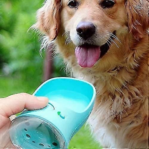 Gourde Pour Chien, Distributeur D'eau Portable Et Étanche Pour Chiots, Avec Distributeur D'eau Pour Animaux De Compagnie, Randonnée, Voyage (350 Ml, Bleu)
