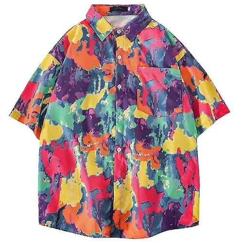 Chemise Décontractée À Manches Courtes Pour Homme, Style Vintage, Imprimé Plage, Été