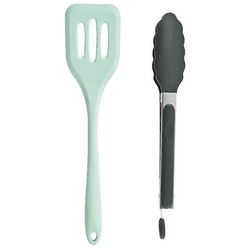 Ensemble D'ustensiles De Cuisine En Silicone - Ensemble D'ustensiles De Cuisine Comprenant Une Spatule D'égouttage Et Des Pinces Alimentaires - 2 Pièces