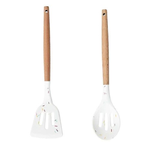 Ensemble D'ustensiles De Cuisine Avec Manche En Bois Pour Ustensiles De Cuisine Antiadhésifs - Ustensiles De Cuisine En Bois