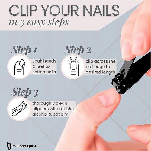 Coupe-Ongles - Ensemble De 2 Coupe-Ongles Professionnels En Acier Inoxydable Pour Hommes, Femmes Et Enfants - Bord Incurvé, Coupe-Ongles Noir Mat 